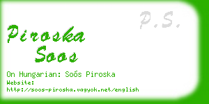 piroska soos business card