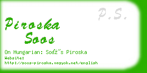 piroska soos business card